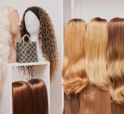 Showcase,of,natural,looking,wigs,on,female,mannequin,heads,in